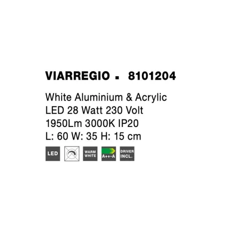 Lustra Plafon 8101204 Viarregio Nova Luce, Modern, Led, Alb