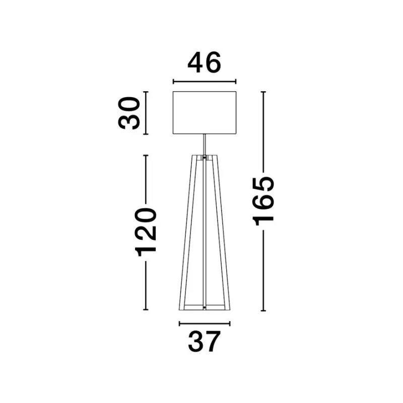 Lampadar 9001082 Artis Nova Luce, Natural, E27, Negru