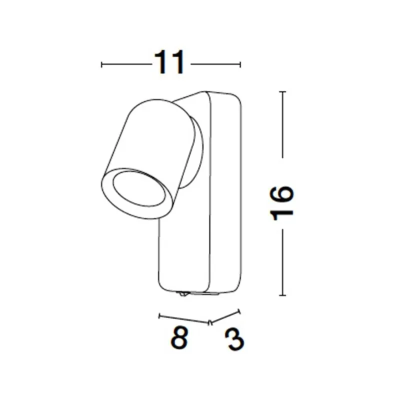 Aplica 9011338 Cosmina Nova Luce, Modern, Gu10, Negru