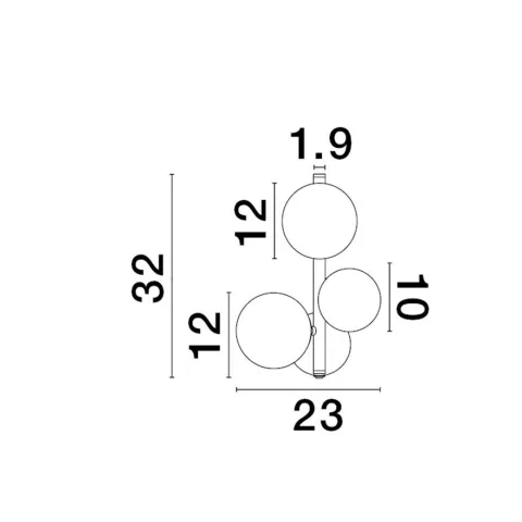 Aplica 9028861 Odillia Nova Luce, Modern, Gri