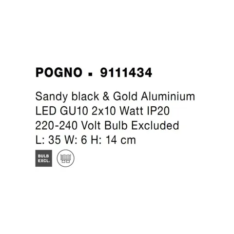 Lustra Spot 9111434 Pogno Nova Luce, Modern, Gu10, Auriu