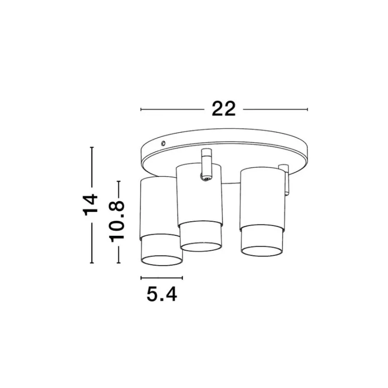Lustra Spot 9111438 Pogno Nova Luce, Modern, Gu10, Auriu