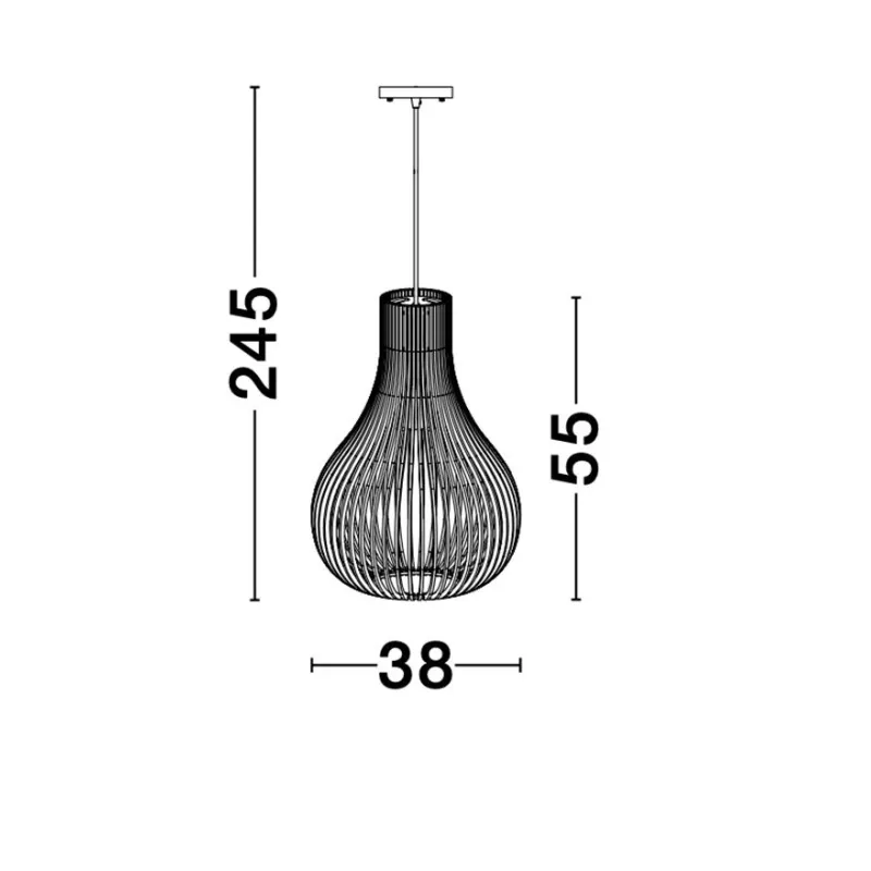 Pendul 9138061 Soho Nova Luce, Natural, E27, Maro