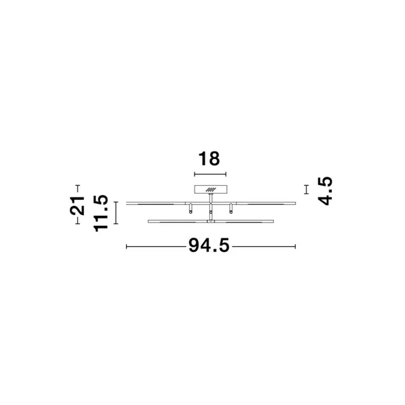 Lustra Plafon 9180714 Raccio Nova Luce, Modern, Led, Negru