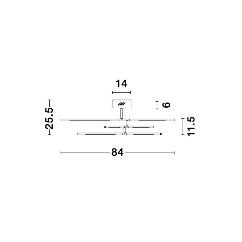 Lustra Plafon 9180761 Raccio Nova Luce, Modern, Led, Negru