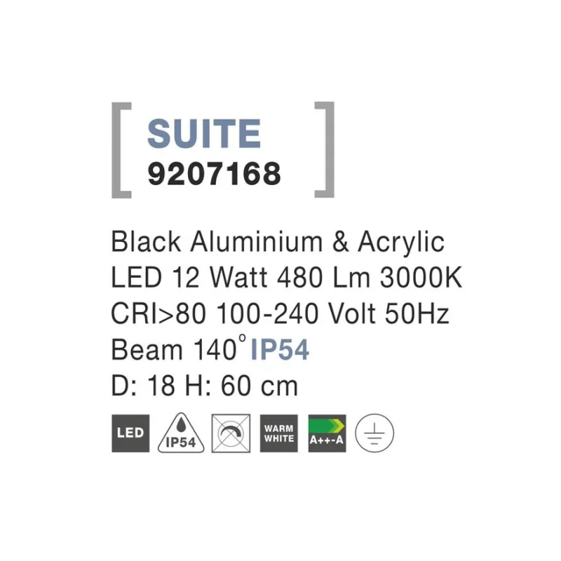 Stâlp 9207168 Suite Nova Luce, Modern, Led, Negru