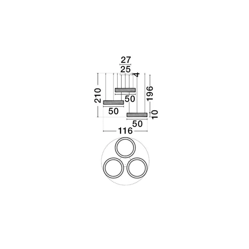 Candelabru 9333082 Arietta Nova Luce, Clasic, Led, Nichel