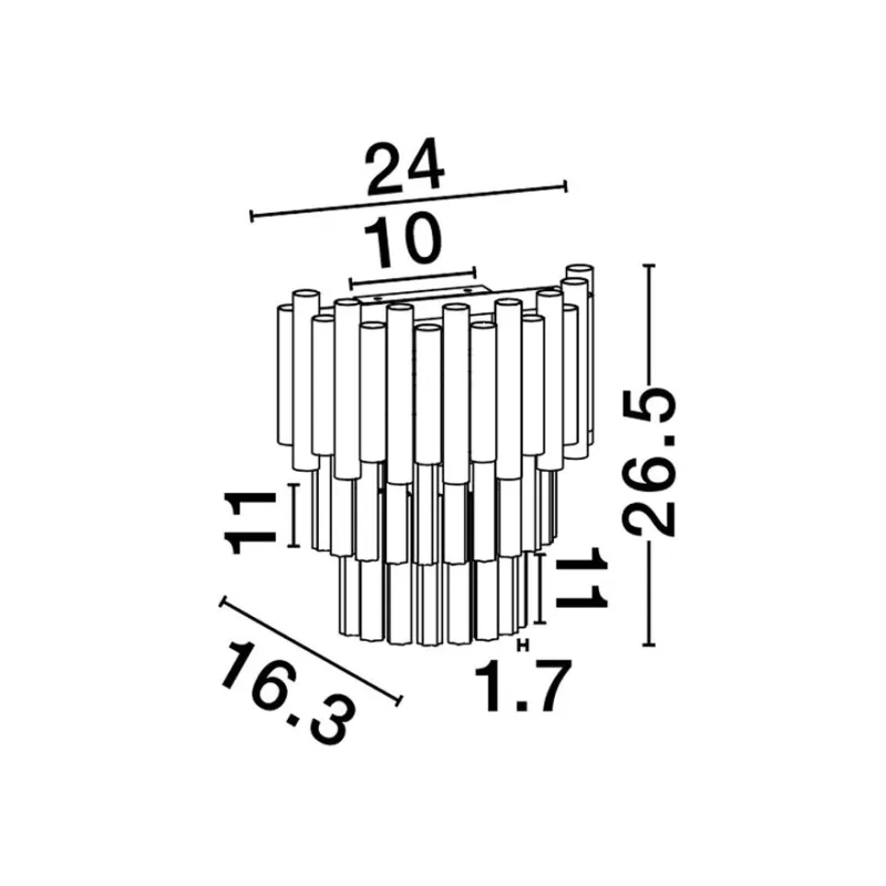 Aplica 9824082 Magnolia Nova Luce, Clasic, E14, Auriu