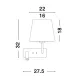 Aplica 9919151 Savona Nova Luce, Modern, E27, Negru