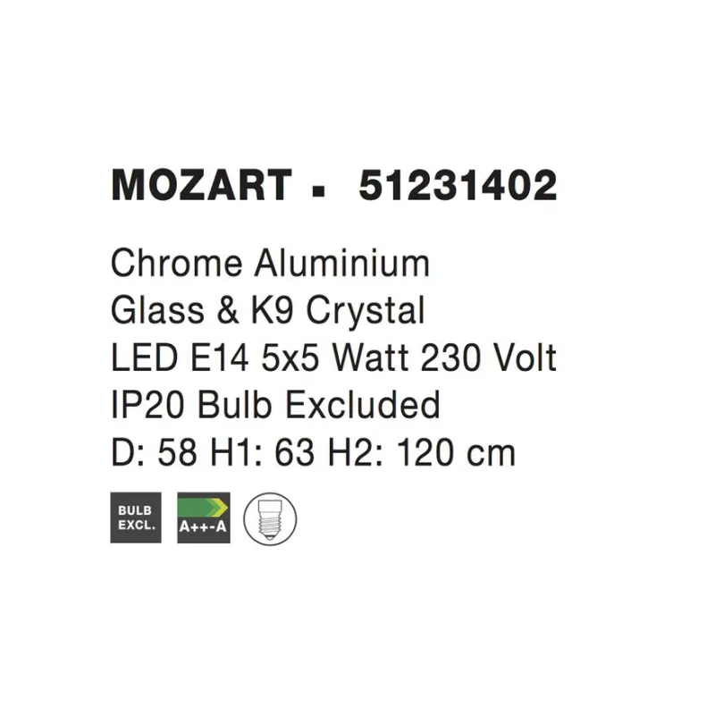 Candelabru MOZART Nova Luce Clasic, E14, 51231402, Grecia