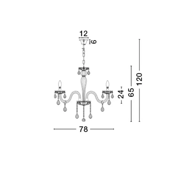 Candelabru MOZART Nova Luce Clasic, E14, 51231403, Grecia