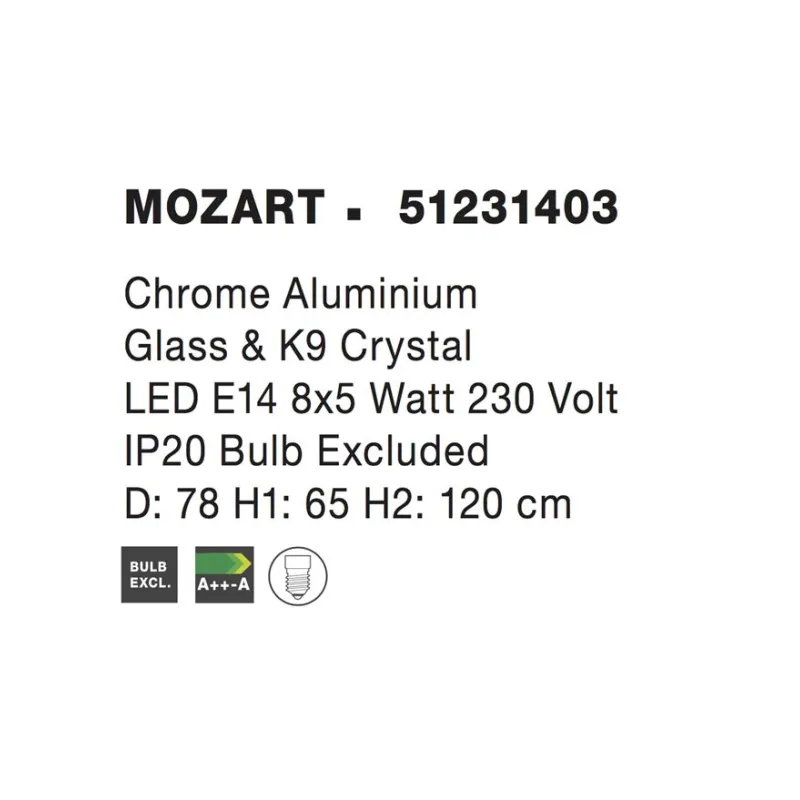 Candelabru MOZART Nova Luce Clasic, E14, 51231403, Grecia