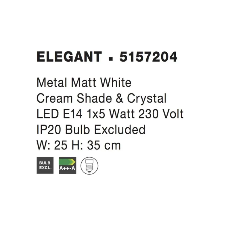 Aplica ELEGANT Nova Luce Clasic, E14, 5157204, Grecia