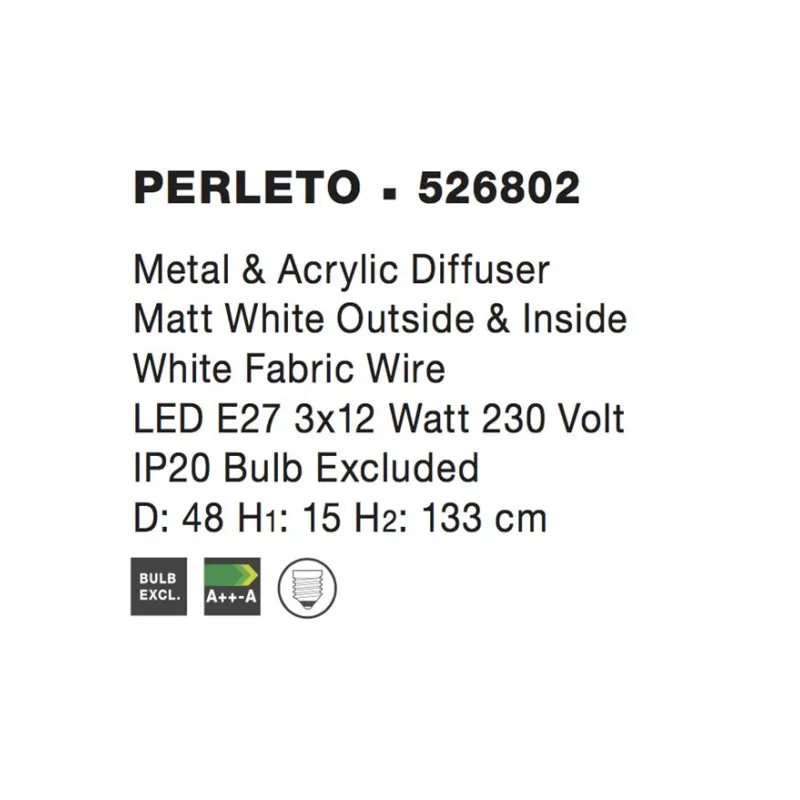 Pendul PERLETO Nova Luce Modern, E27, 526802, Grecia