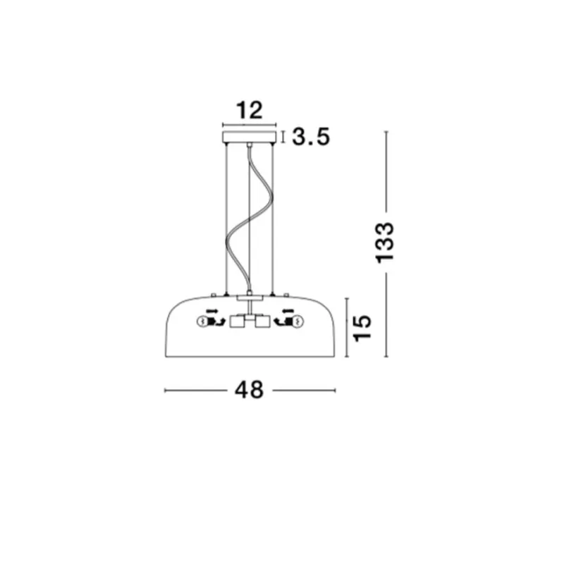 Pendul PERLETO Nova Luce Modern, E27, 526803, Grecia