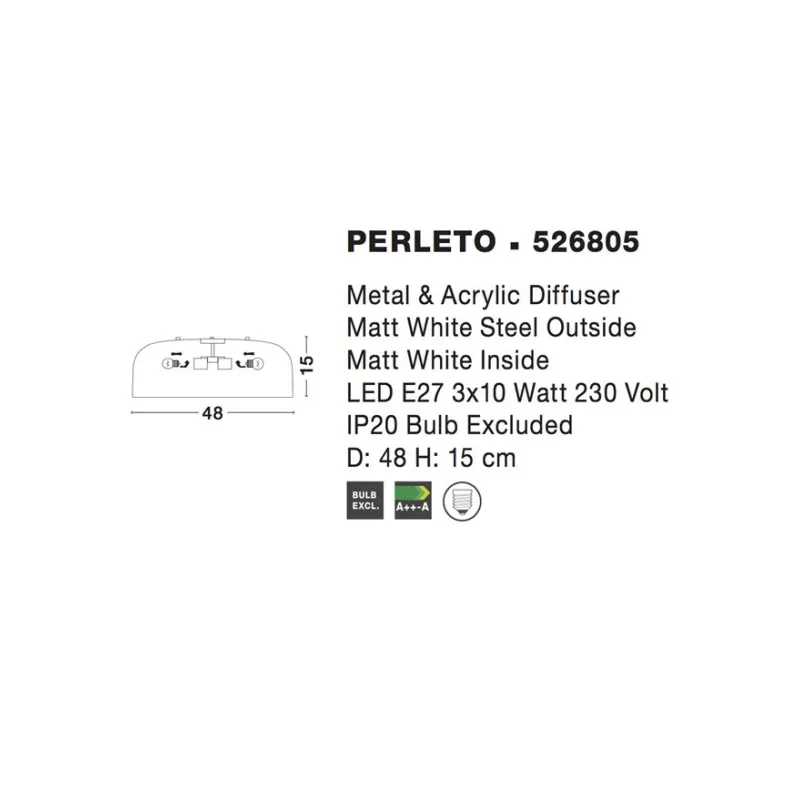 Plafoniera PERLETO Nova Luce Modern, E27, 526805, Grecia