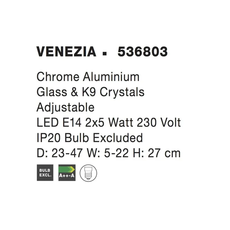 Aplica VENEZIA Nova Luce Clasic, E14, 536803, Grecia