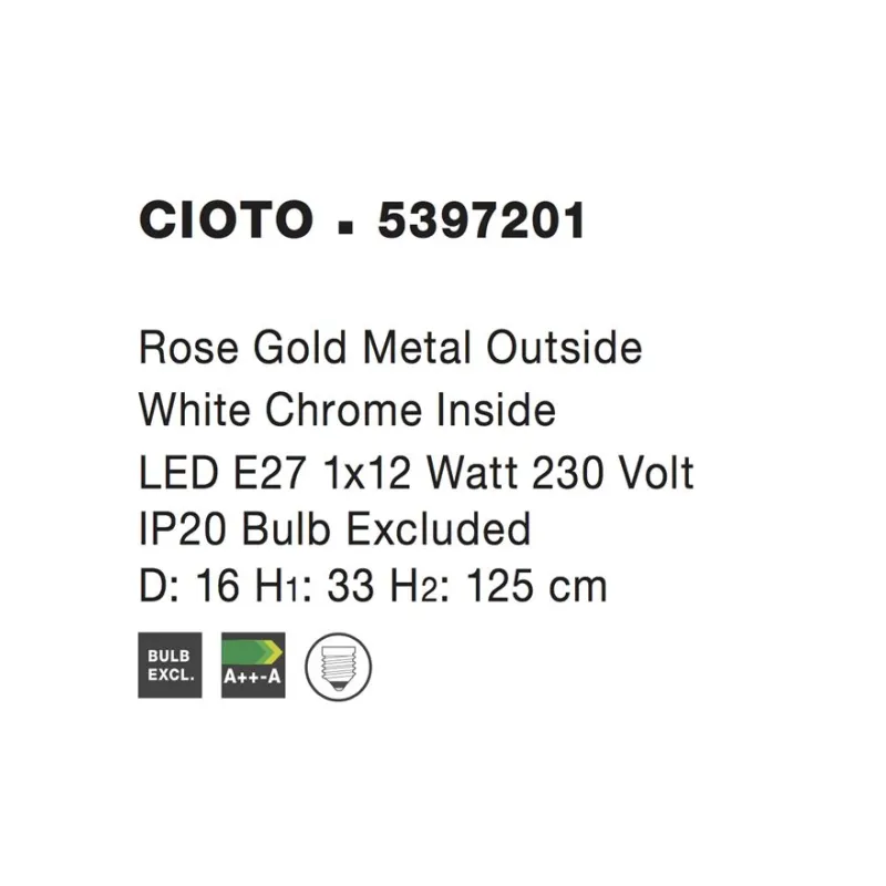 Pendul CIOTO Nova Luce Modern, E27, 5397201, Grecia