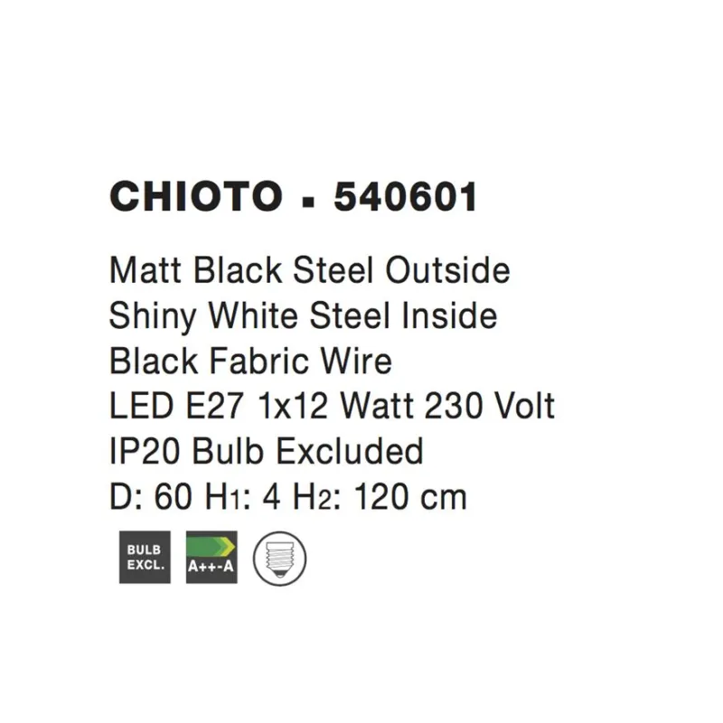 Pendul CHIOTO Nova Luce Modern, E27, 540601, Grecia