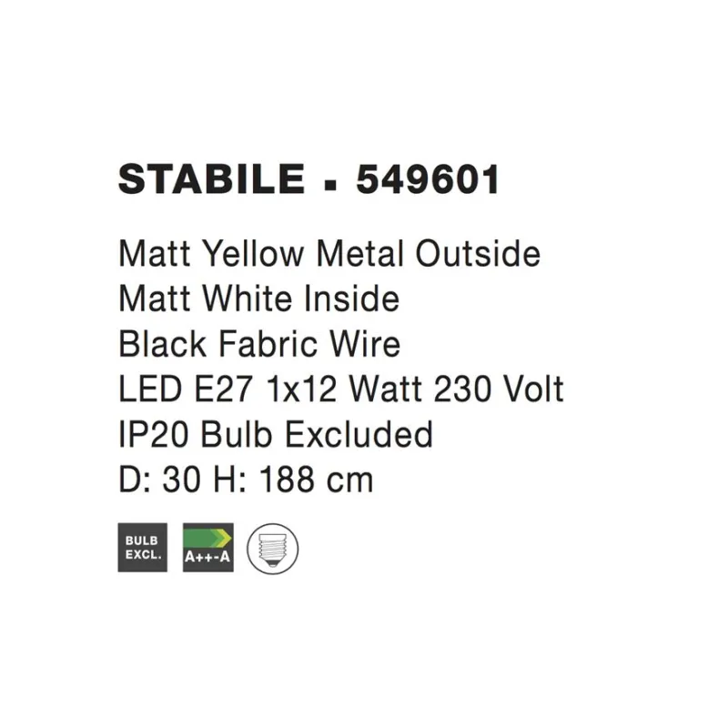 Lampadar STABILE Nova Luce Modern, E27, 549601, Grecia