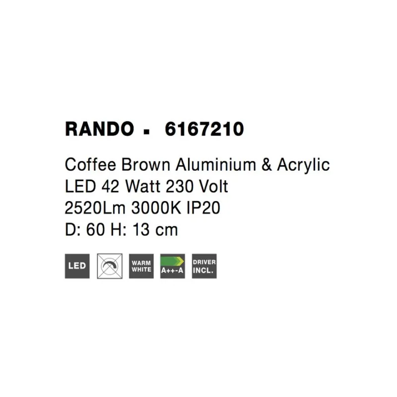 Plafoniera RANDO Nova Luce Modern, Led, 6167210, Grecia