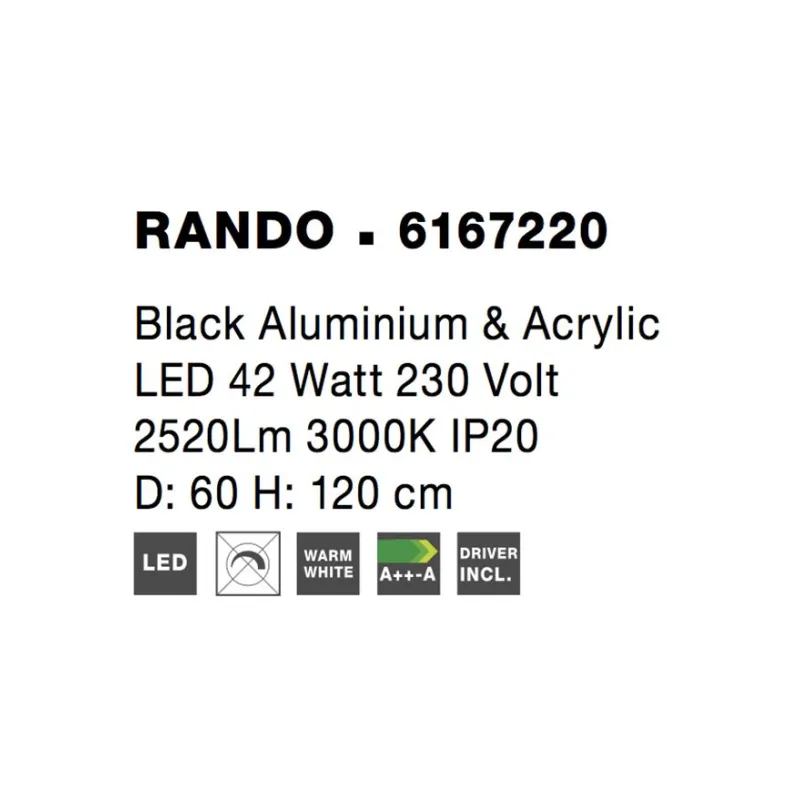 Suspensie RANDO Nova Luce Modern, Led, 6167220, Grecia