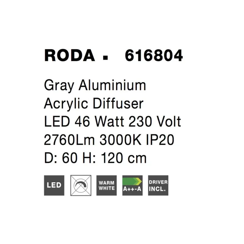 Suspensie RODA Nova Luce Modern, Led, 616804, Grecia