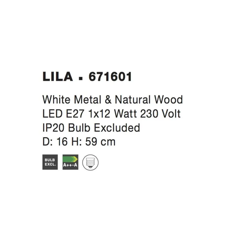 Lampa de Birou LILA Nova Luce Modern, E27, 671601, Grecia