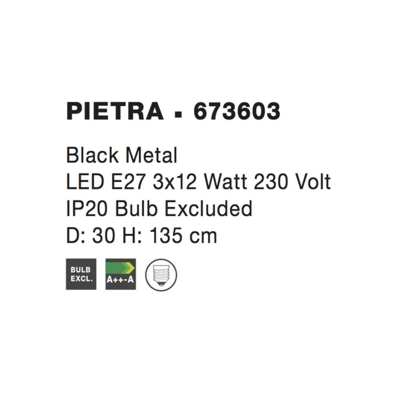 Suspensie PIETRA Nova Luce Modern, E27, 673603, Grecia
