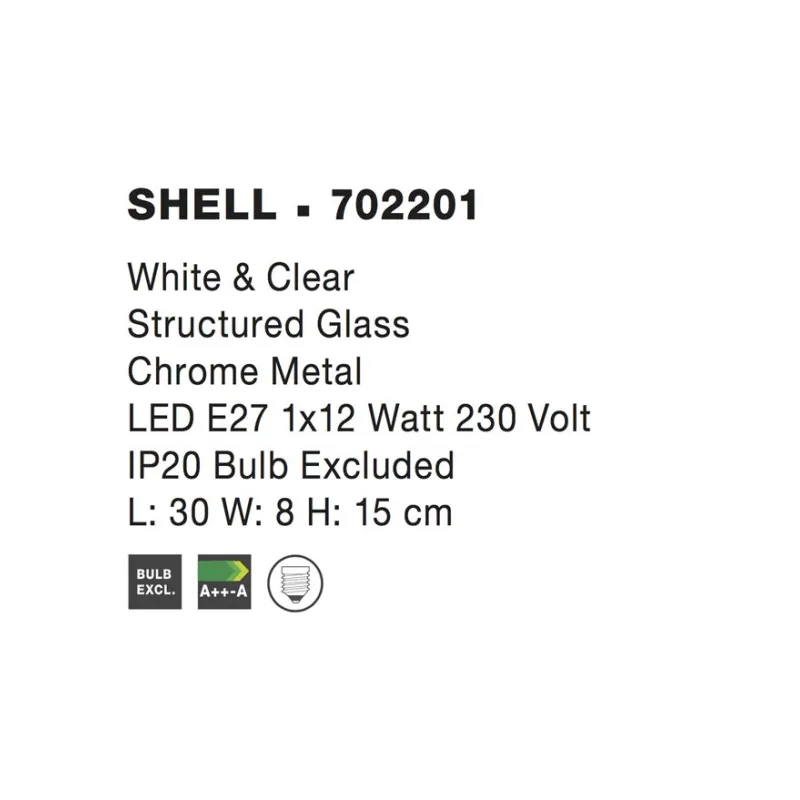 Aplica SHELL Nova Luce Modern, E27, 702201, Grecia