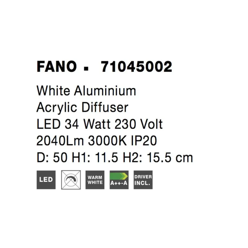 Plafoniera FANO Nova Luce Modern, Led, 71045002, Grecia
