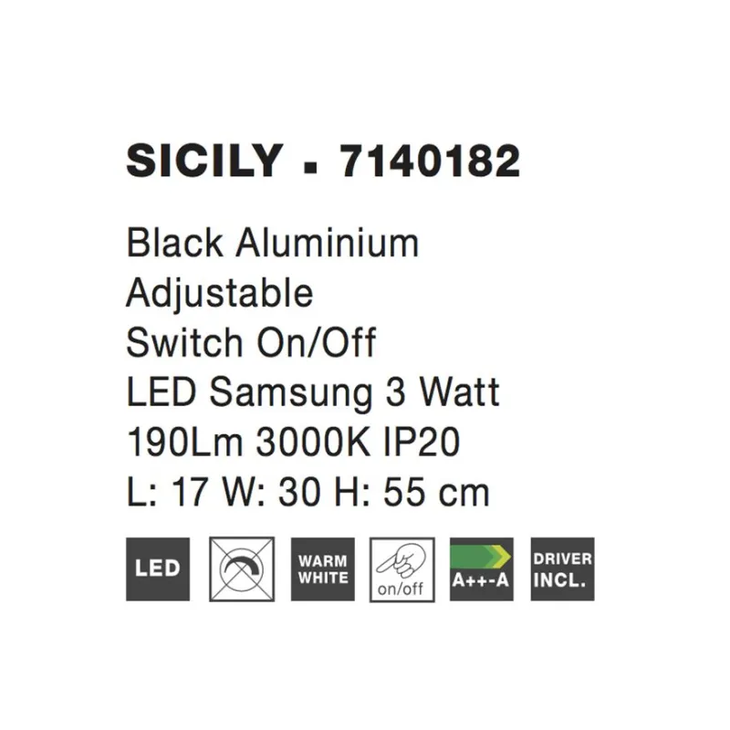 Veioza SICILY Nova Luce Modern, Led, 7140182, Grecia
