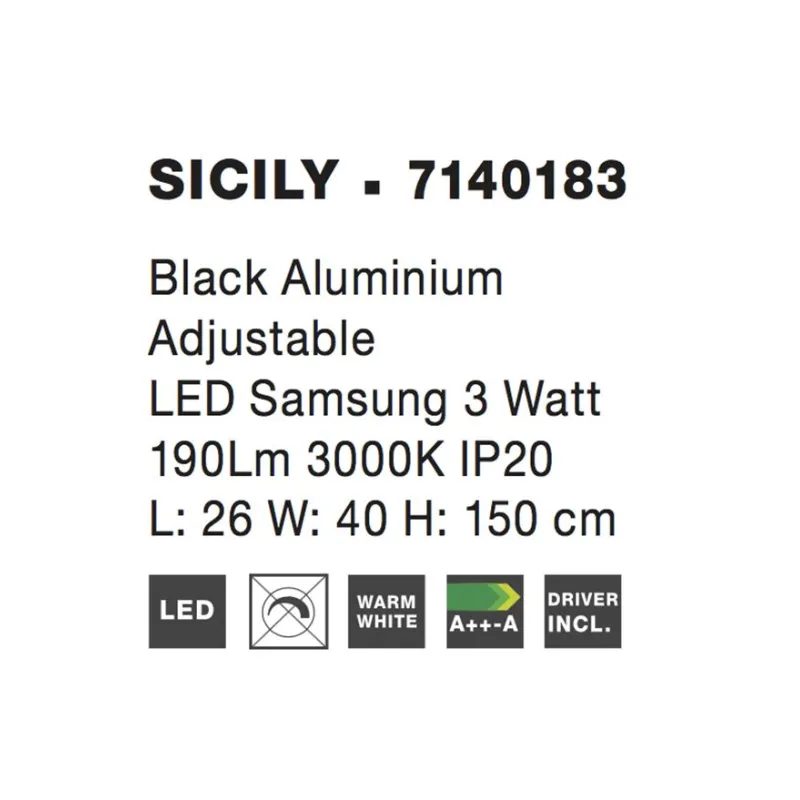 Lampadar SICILY Nova Luce Modern, Led, 7140183, Grecia
