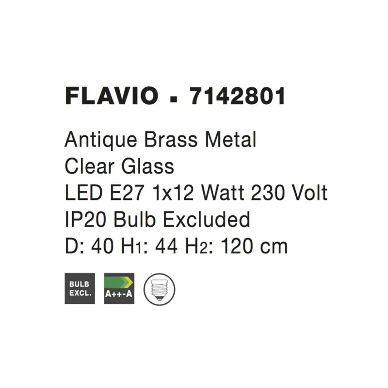 Pendul FLAVIO Nova Luce Modern, E27, 7142801, Grecia