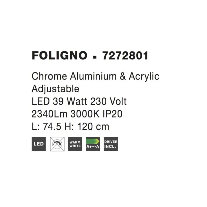 Suspensie FOLIGNO Nova Luce Modern, Led, 7272801, Grecia