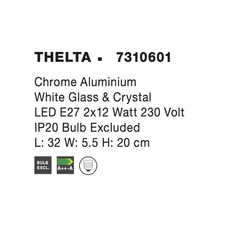 Aplica THELTA Nova Luce Elegant, E27, 7310601, Grecia