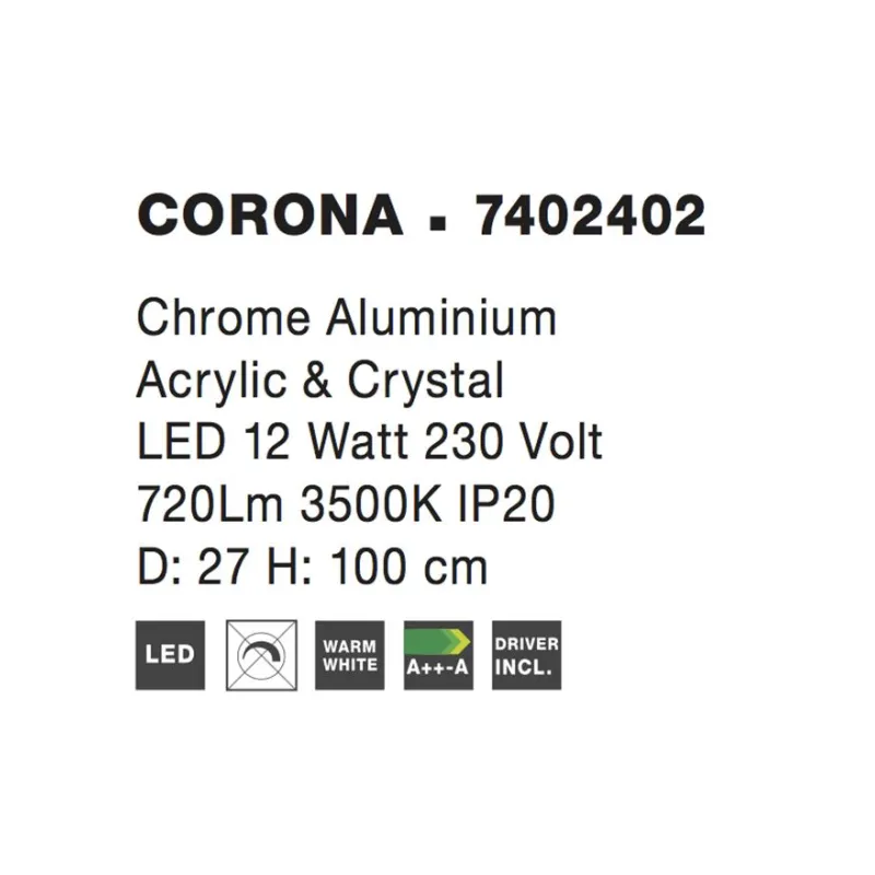 Pendul CORONA Nova Luce Modern, Led, 7402402, Grecia