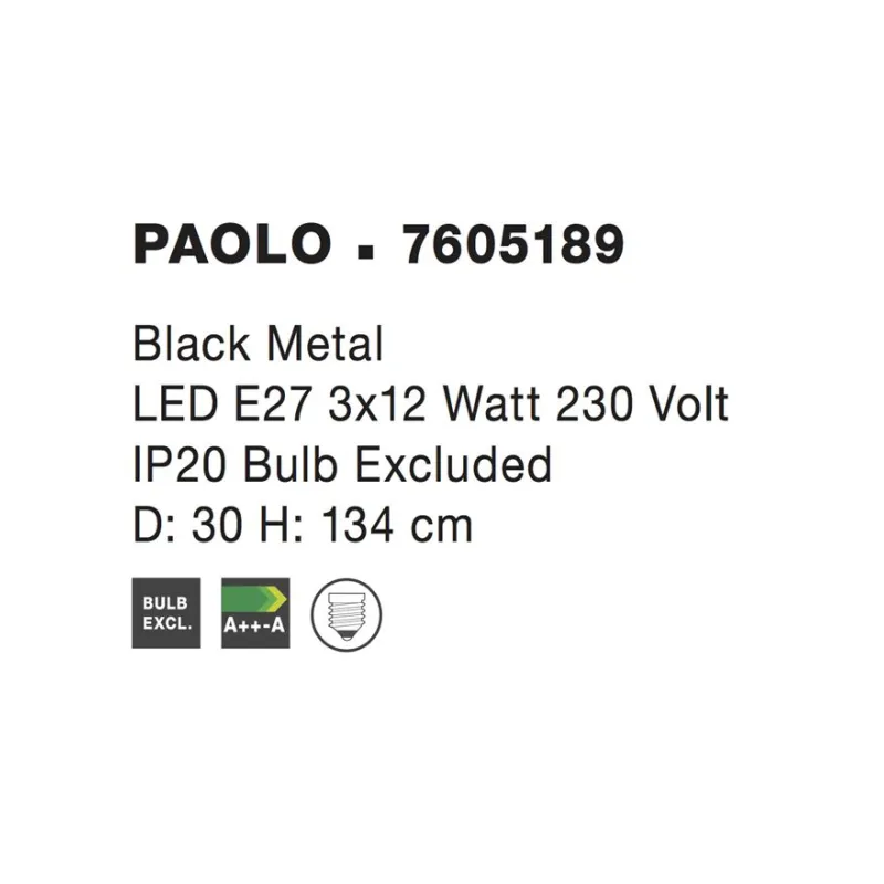 Suspensie PAOLO Nova Luce Modern, E27, 7605189, Grecia