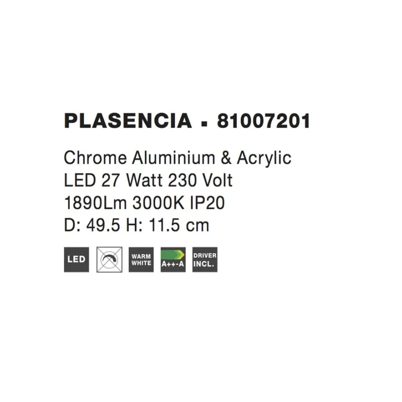 Lustra Plafon PLASENCIA Nova Luce Modern, Led, 81007201, Grecia