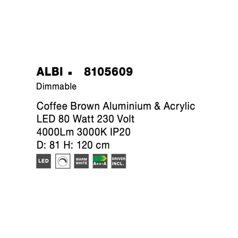 Suspensie ALBI Nova Luce Modern, Led, 8105609, Grecia