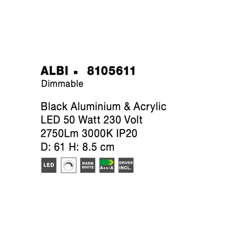Plafoniera ALBI Nova Luce Modern, Led, 8105611, Grecia
