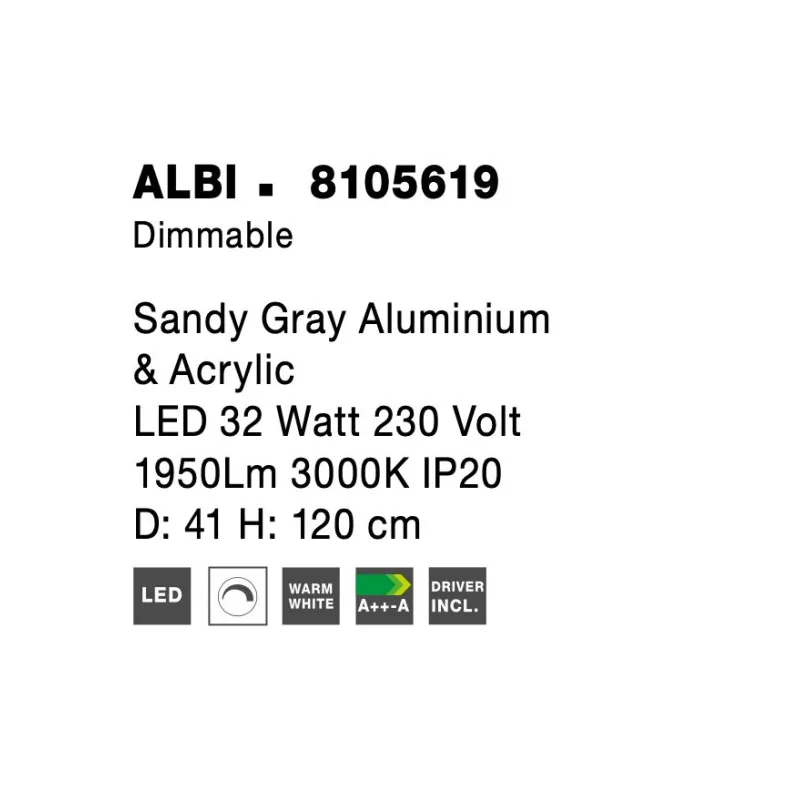 Suspensie ALBI Nova Luce Modern, Led, 8105619, Grecia