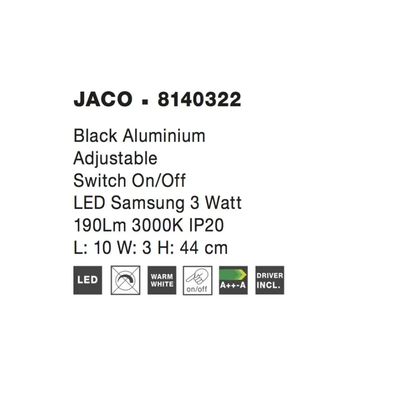 Aplica JACO Nova Luce Modern, Led, 8140322, Grecia