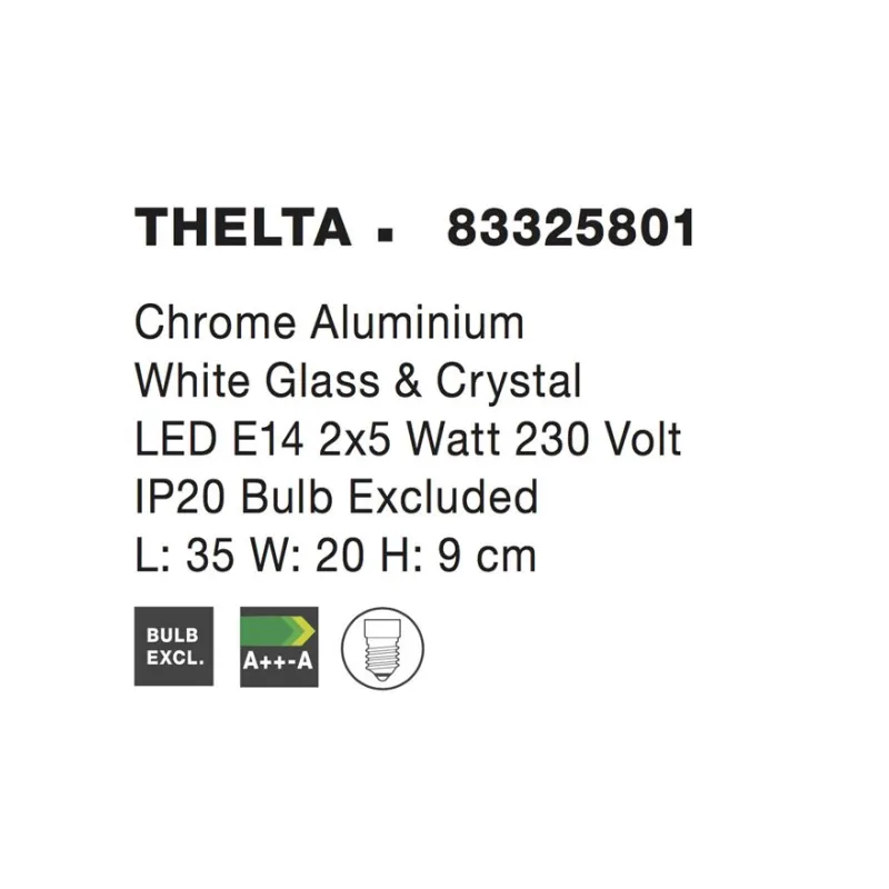 Aplica THELTA Nova Luce Elegant, E14, 83325801, Grecia