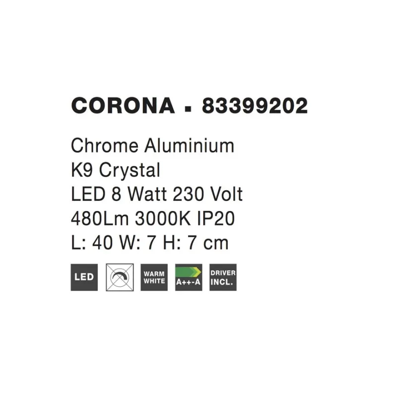 Plafoniera CORONA Nova Luce Modern, Led, 83399202, Grecia