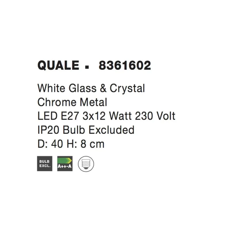 Plafoniera QUALE Nova Luce Modern, E27, 8361602, Grecia