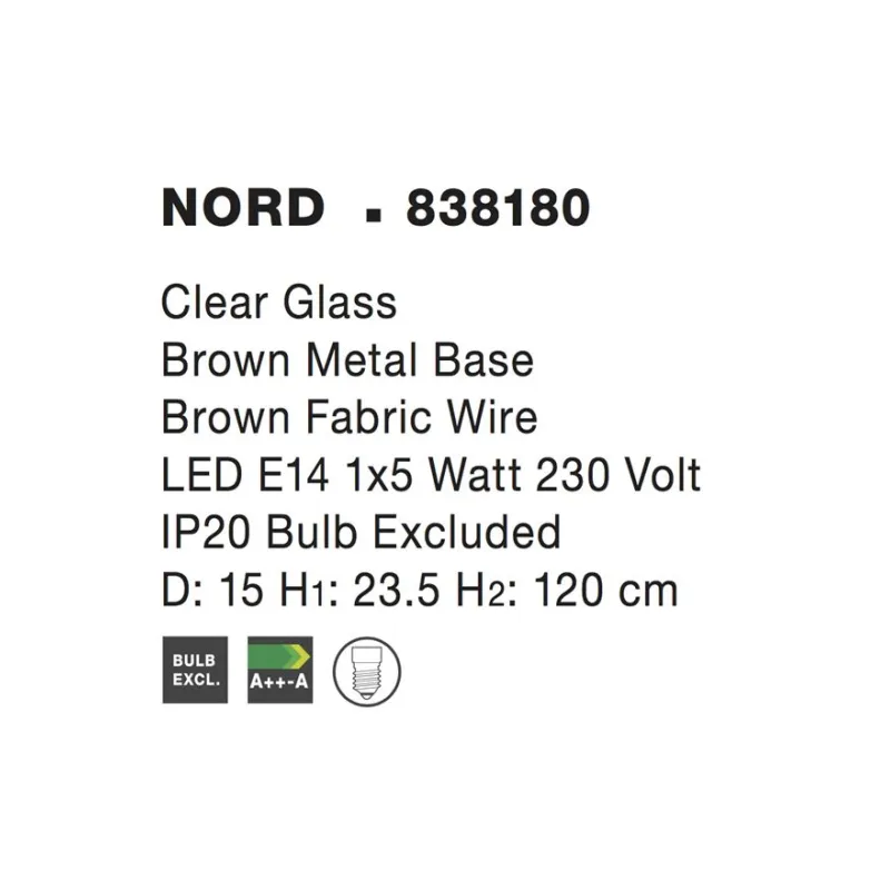 Pendul NORD Nova Luce Modern, E14, 838180, Grecia