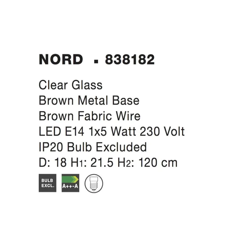 Pendul NORD Nova Luce Modern, E14, 838182, Grecia