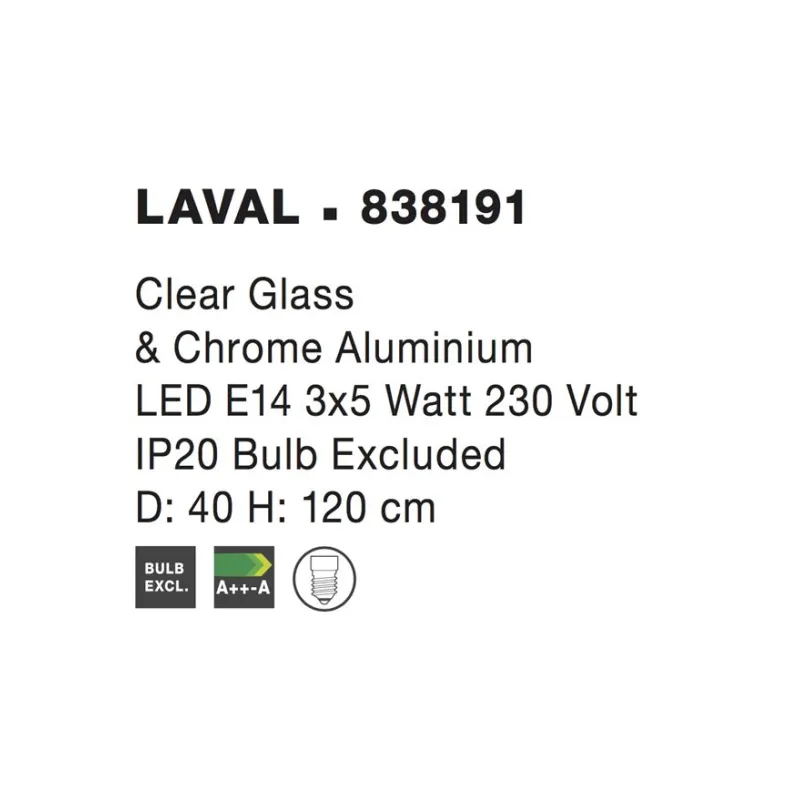 Suspensie LAVAL Nova Luce Elegant, E14, 838191, Grecia