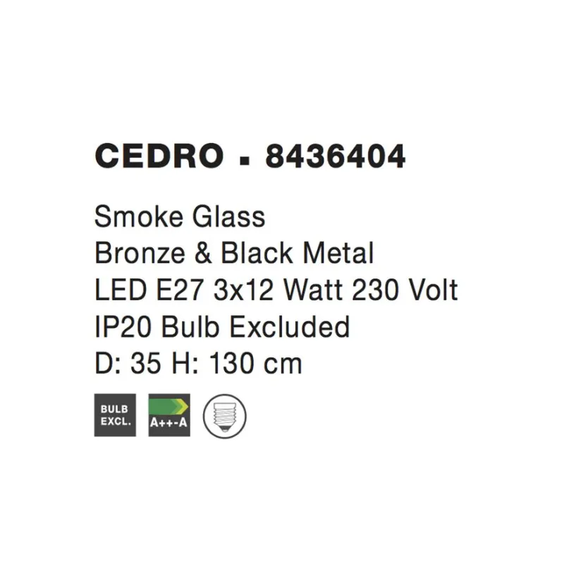 Pendul CEDRO Nova Luce Modern, E27, 8436404, Grecia